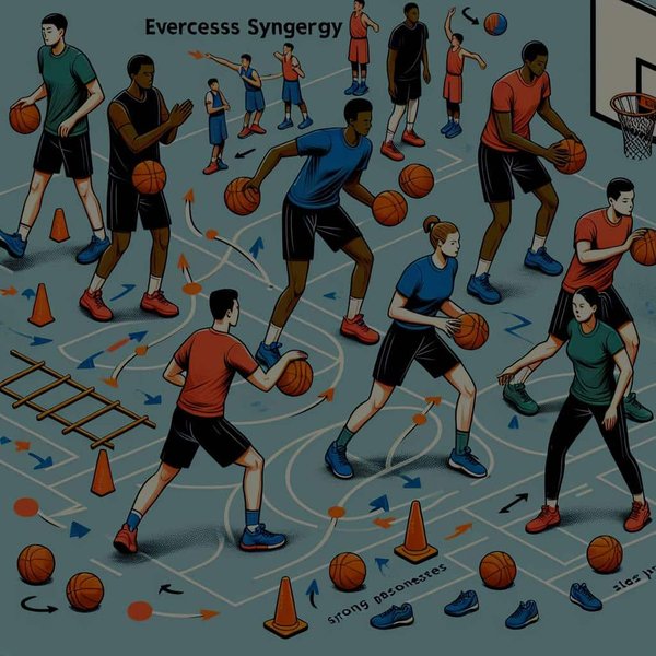 Quels exercices de coordination peuvent améliorer la synergie entre les joueurs d'un même cinq en basket ?